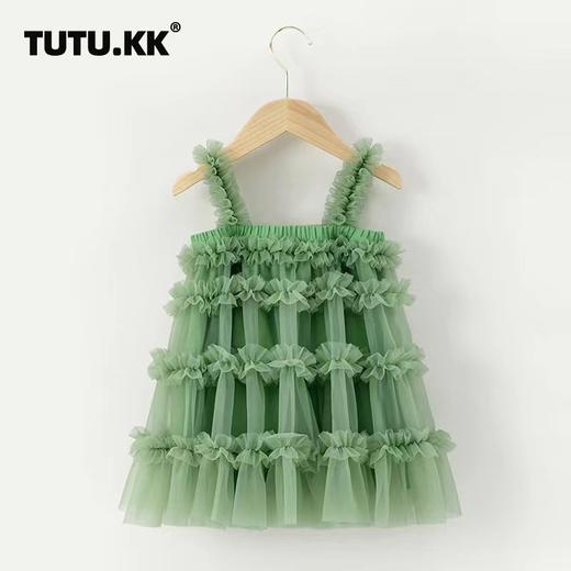 TUTU.KK女童蓬蓬纱公主裙新款吊带连衣裙牛油果色超仙女宝礼服裙90-130 商品图2