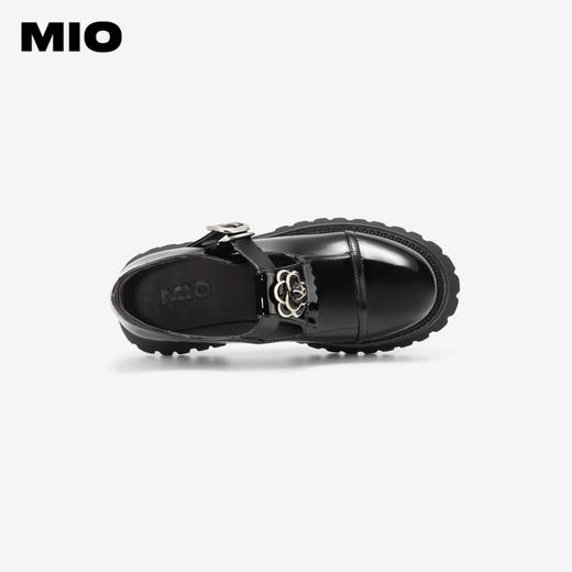 MIO米奥秋季中跟单鞋复古山茶花显高厚底时髦玛丽珍鞋女鞋M244514467 商品图2