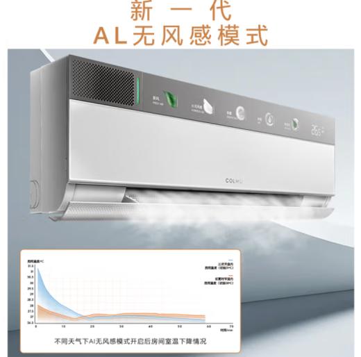 COLMO（110923）睿极 1.5匹 一级能效变频冷暖制热 深度净化除菌 多维无风感 卧室客厅壁挂式空调挂机KFR-35GW/CA3 商品图0