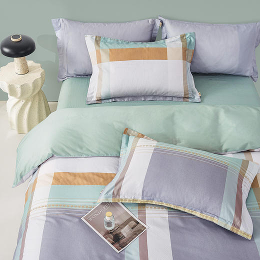 【维科家纺】全棉四件套纯棉被套床单三件套简约撞色麦凯 商品图2