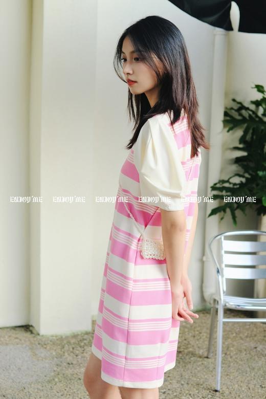 【门店同款】ENJOY夏季珍珠包撞色条纹连衣裙 157993231 商品图4