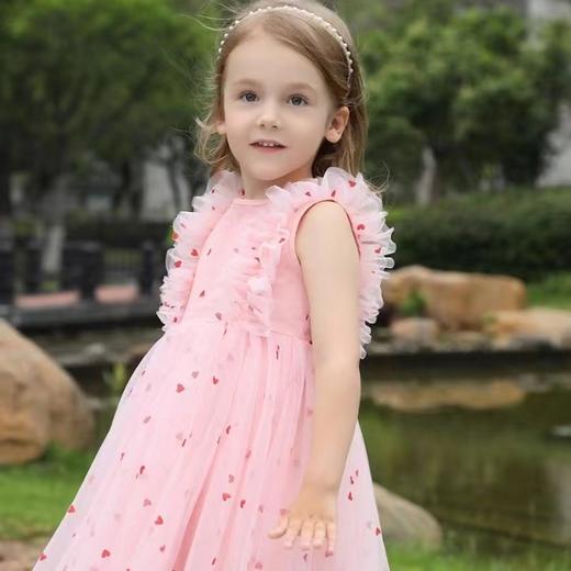 TUTU.KK夏季新款女童洋气桃心花边连衣裙儿童韩版雪纺裙公主裙子XS-XL 商品图3