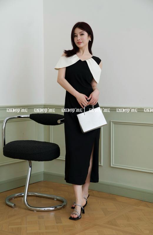 【门店同款】ENJOY夏季法式一字带水钻小跟拖鞋 157347432 商品图5