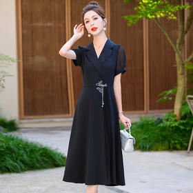 新中式国风改良连衣裙，短袖中长款复古裙子QYM-TB-FD1165-Y