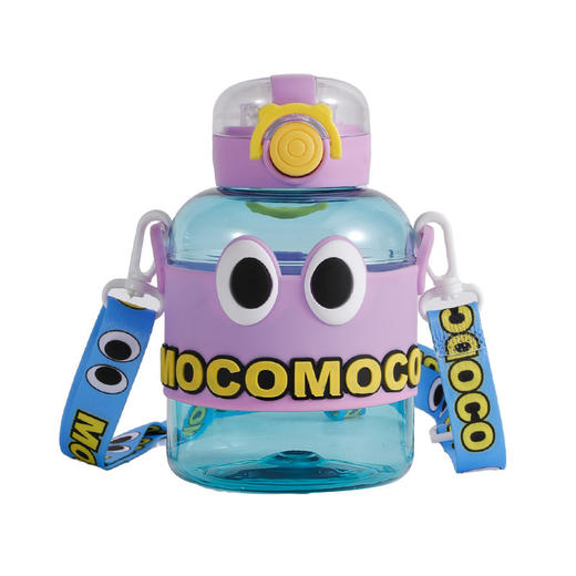 【一起  "快乐 "哈水！大眼萌趣饮用杯】健康安全材质，高颜值可背可拎，780ML大容量，多重锁水密封不漏，大容量顿顿大肚杯，儿童萌趣吸管杯L 商品图4