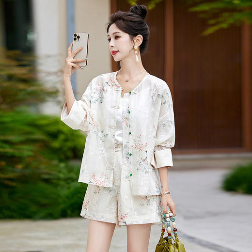 新中式国风，防晒短裤印花时尚两件套HR-GJC9257 商品图1