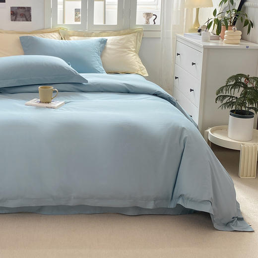 【维科家纺】素色全棉四件套纯棉简约床品纯色被套三件套贝尔 商品图2