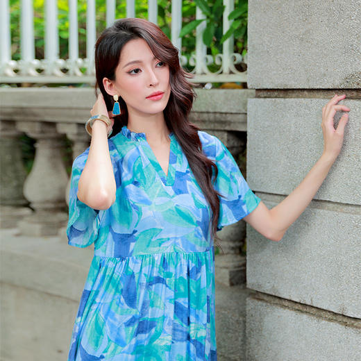 望潮生印花连衣裙 | 清爽简约裙 |现货加急发 商品图2