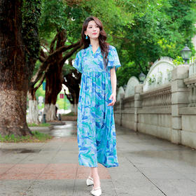 望潮生印花连衣裙 | 清爽简约裙 |现货加急发