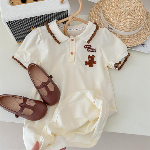【清新甜美！夏款女童连衣裙】2024夏装新款女童洋气连衣裙 儿童宝宝时髦飞袖 POLO裙网红夏季裙子-QQ 商品图10