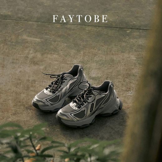 faytobe金属色超时空老爹鞋25春夏透气网面羊皮舒适运动休闲鞋 商品图5