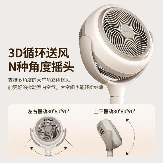 【直流变频静音】百斯腾空气循环扇台式落地两用直流变频静音2024新款家居灯电风扇 商品图5