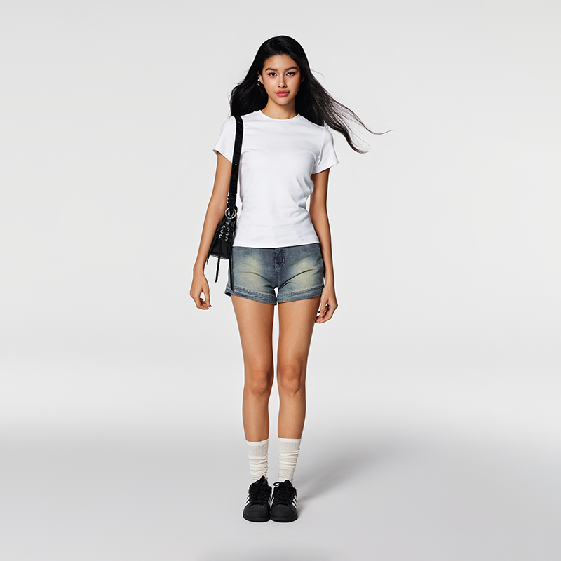 【Achock官方店】简约基础款纯色打底T恤潮牌夏季新款圆领短袖女