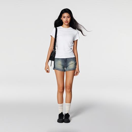 【Achock官方店】简约基础款纯色打底T恤潮牌夏季新款圆领短袖女 商品图0