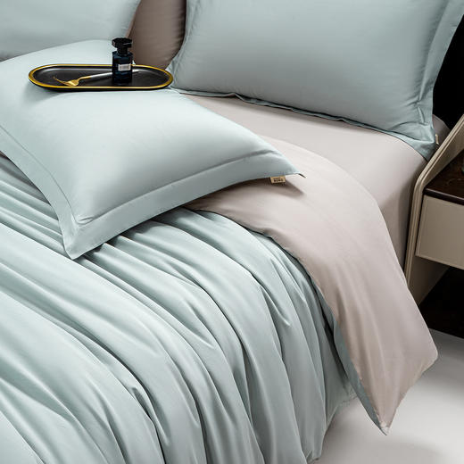 【维科家纺】60S天雪长绒棉A类抑菌四件套-撞色款（蓝灰） 商品图4