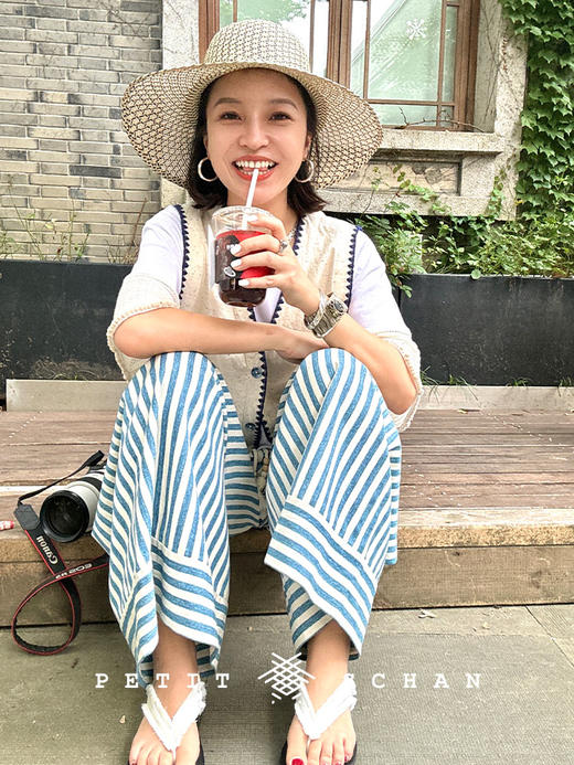 PETIT SCHAN小闪 #063 babysbreath 满天星 巴拿马草度假高级感纯手工六芒星编织大檐草帽 商品图3