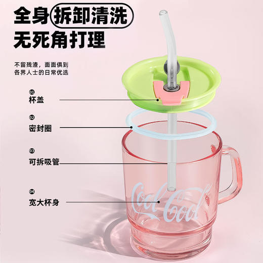 9.9限时抢【畅饮每一口新鲜❗️高颜值双饮玻璃杯】喝出每日新动力，开启元气满满一天，食品级安全材质，办公室喝水杯子，学生早餐牛奶杯L 商品图2