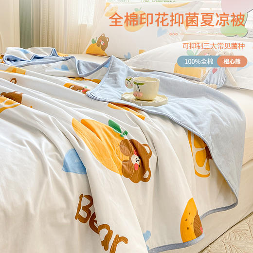 【维科家纺】全棉印花抑菌夏凉被纯棉夏季空调被夏被儿童被子可机洗被芯 商品图2