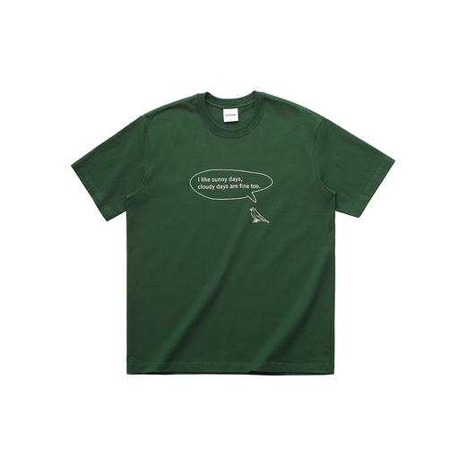 吃茶去chichaqu2024全棉圆领短袖T恤男女宽松印花麻雀鸟语 商品图5