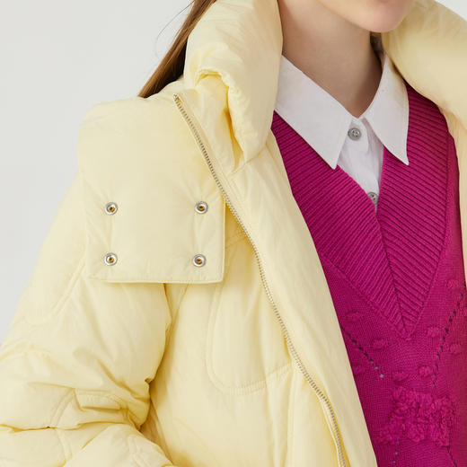 谜底中长款羽绒服女2023冬款设计感宽松保暖鹅绒面包服234MY1469 商品图3