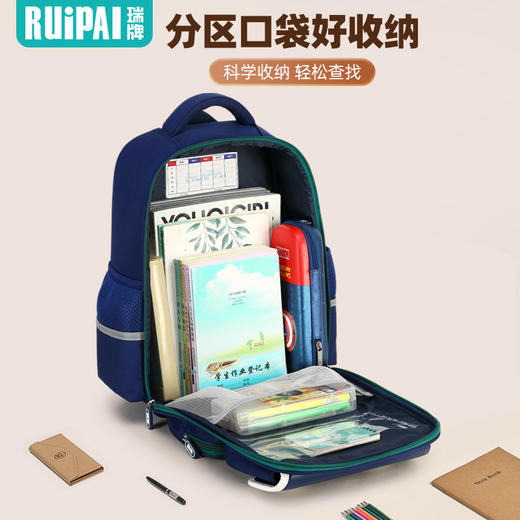 【ruipai】超轻护脊减负儿童书包K15162 商品图3