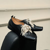 faytobe 复古系带芭蕾鞋手工方头牛皮侘寂风深口丝带小皮 商品缩略图6