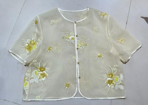 【门店同款】ENJOY夏季云敛-花意轻吟刺绣曼纱外套 158143212 商品图0