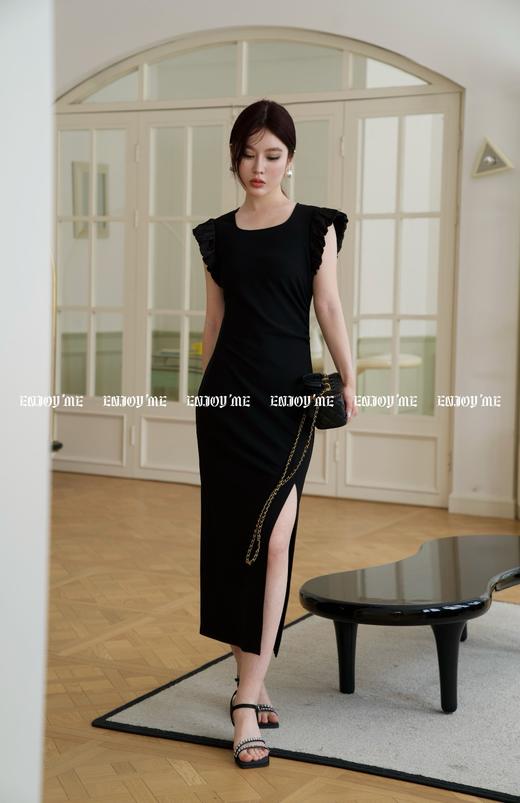 【门店同款】ENJOY夏季木耳飞袖方领连衣裙 157943656 商品图3