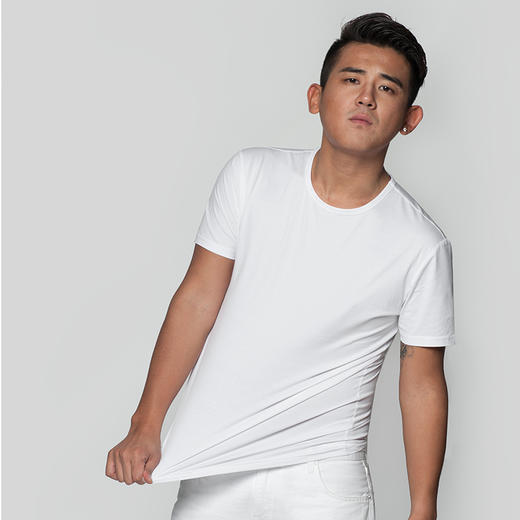 【特价清仓】男女经典款50支圆领/V领短袖T恤 商品图3