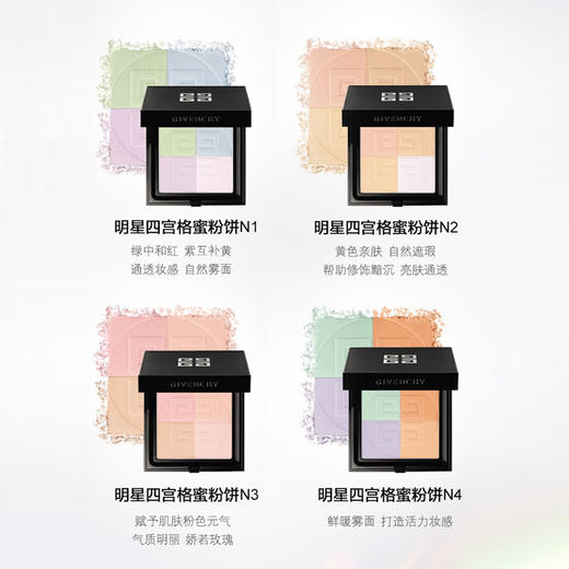 GIVENCHY纪梵希明星四宫格蜜粉饼马卡龙蜜粉饼定妆遮瑕隐形毛孔【CDF】 商品图3