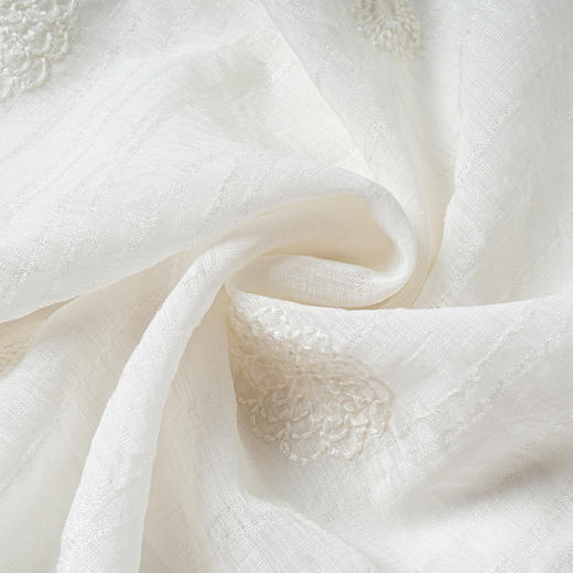 米思阳2025夏季新款新中式花边袖连衣裙绣花盘扣设计感A字裙2558 商品图3