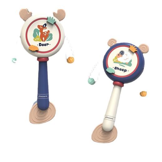 宝宝拨浪鼓婴儿可啃咬牙胶摇铃儿童玩具网红手摇大波浪鼓厂家直供 商品图4