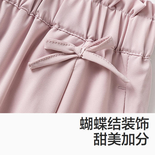 森马儿童长裤年新款速干蝴蝶结纯色休闲裤夏季女童束脚防蚊裤 商品图3