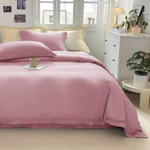 【维科家纺】素色全棉四件套纯棉简约床品纯色被套三件套贝尔 商品图2