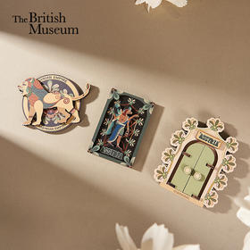 大英博物馆x苏州博物馆亚述系列 生命之树开门  狮子旋转 圣人浮雕 木制冰箱贴