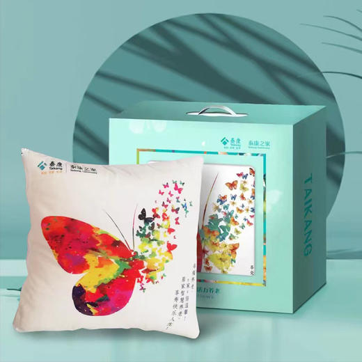 泰康定制蝴蝶礼盒抱枕（双面印，可拆卸） 商品图0