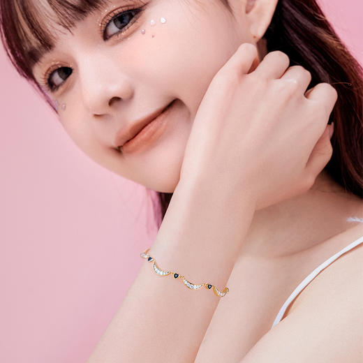 【心月之恋手链-黑金款】Fanci范琦银饰 幻梦心月系列 轻奢小众生日礼物送女友 商品图3