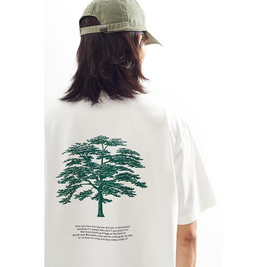 吃茶去chichaqu全棉圆领短袖T恤男女休闲宽松印花大树 商品图0
