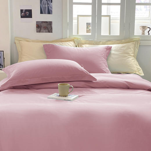 【维科家纺】素色全棉四件套纯棉简约床品纯色被套三件套贝尔 商品图4