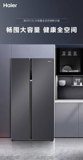 海尔（202762）612升对开门冰箱风冷无霜大冷冻新一级能效超薄嵌入式家用全空间保鲜 BCD-612WGHSS19SJU1