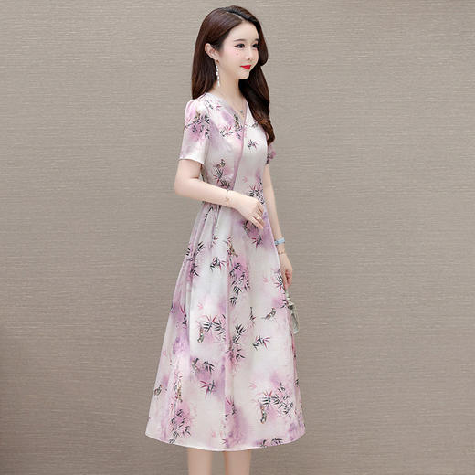 新中式印花中长款，修身时尚连衣裙QYM-OMS-XQA469-L 商品图2