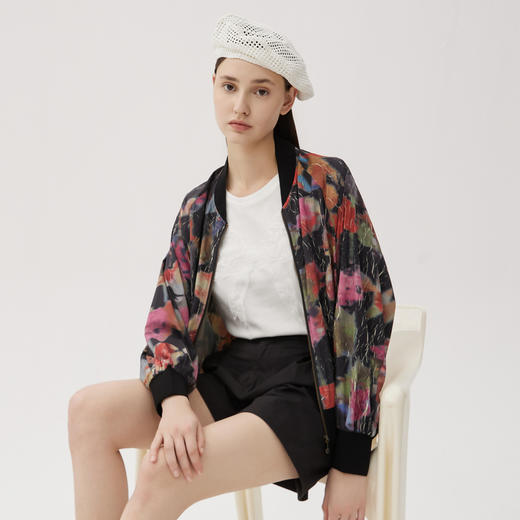 谜底薄款外套长袖女2024夏季款复古风百搭空调房棒球服247MW5059 商品图0