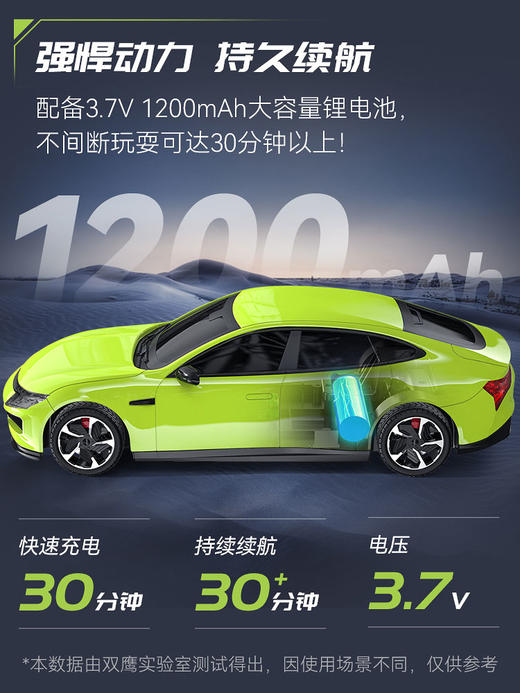 双鹰儿童电动遥控车玩具男孩女孩版赛车跑车2024年新款双鹰-遥控充电跑车(1/16) 商品图5