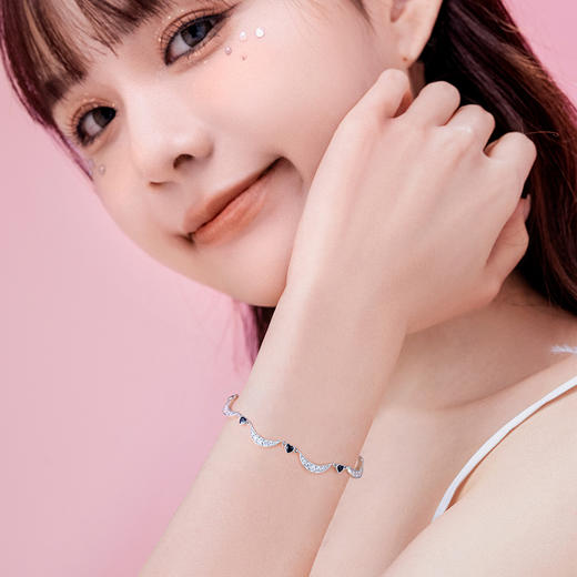 【心月之恋手链黑银款】Fanci范琦银饰 幻梦心月系列 生日礼物送女友 商品图3