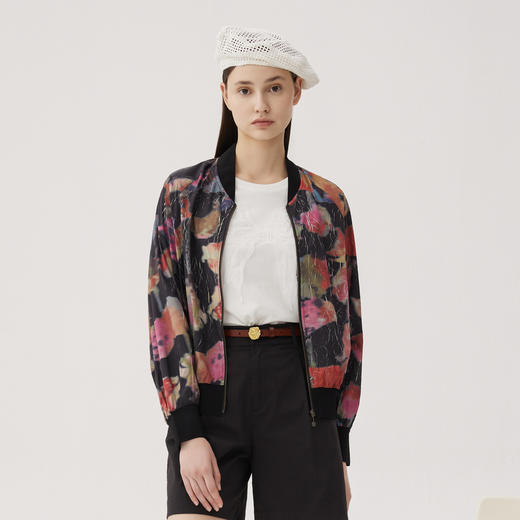 谜底薄款外套长袖女2024夏季款复古风百搭空调房棒球服247MW5059 商品图1