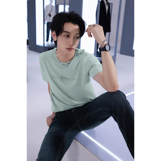 【新品上新】HX 夏季圆领短袖T恤合体版型/Y102420093101 商品图3