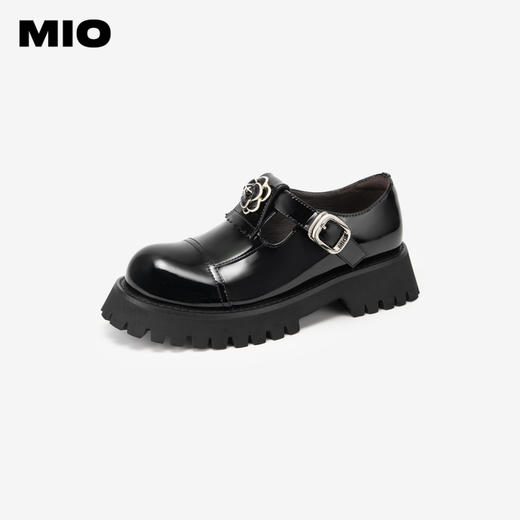 MIO米奥秋季中跟单鞋复古山茶花显高厚底时髦玛丽珍鞋女鞋M244514467 商品图0