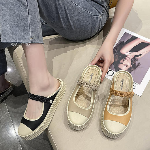 「29.9到手！懒人一脚蹬」软甜美包头半托鞋 夏天外出凉拖鞋女防滑厚底 商品图2