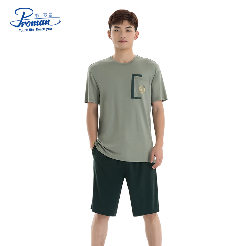 【父亲节专享】夏季男士舒适透气休闲时尚可外穿短裤家居套装LF250051