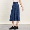 谜底松紧腰牛仔半身裙2024年夏款复古风高腰抽绳长半裙242MB0601 商品缩略图3
